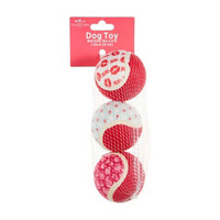 Happy Valentine's Day Ball Dog Toy, Pack of 3