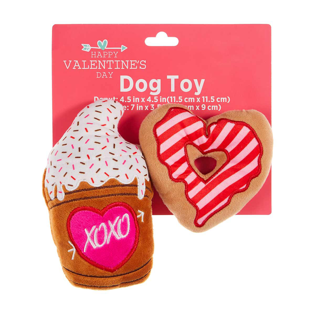 Happy Valentines Day Dog Plush Toy Pack Of 2