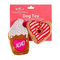 Happy Valentine's Day Dog Plush Toy, Pack of 2