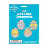 Happy Easter DIY Wood Egg Ornaments, 4 Count