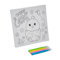 Happy Easter Paint Your Own Canvas with 4 Mini Markers, Assorted
