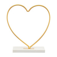 Valentine's Gold Heart Shape Décor with Base