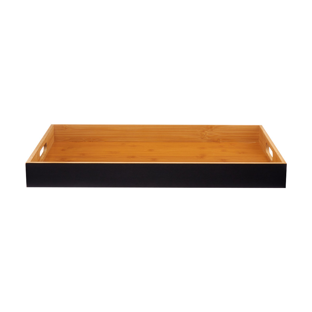 Black Bamboo Rectangular Serving Tray, 19 Inches