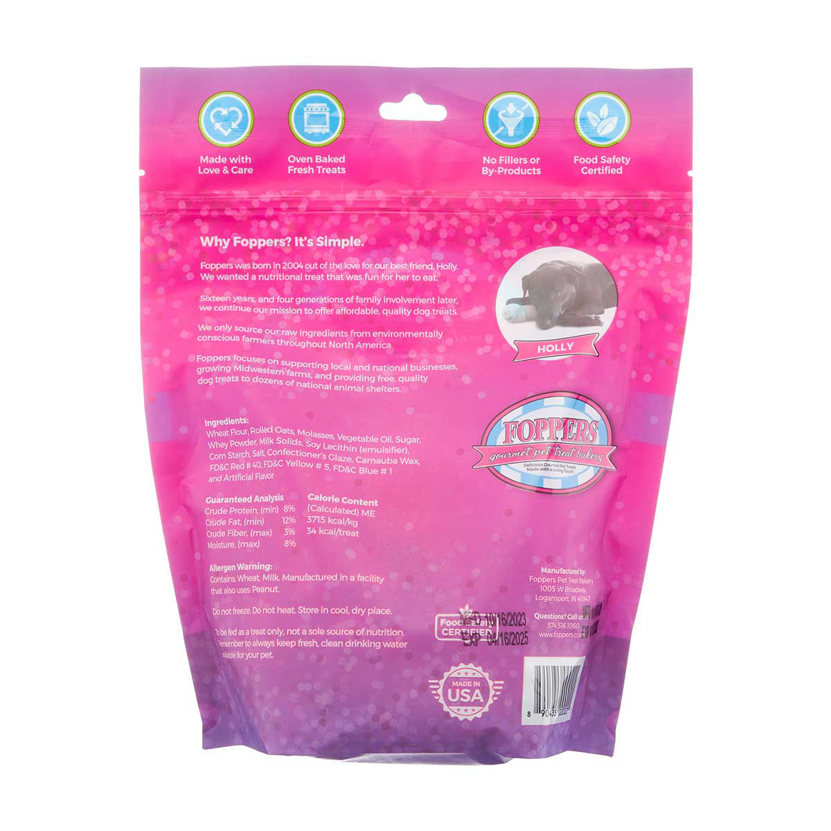 Foppers Gourmet Pet Treat Bakery with Confetti Hearts, 12 oz