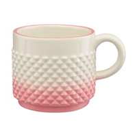 Embossed Pink & White Mug
