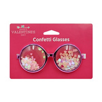 Happy Valentine's Day Round Confetti Eyeglasses
