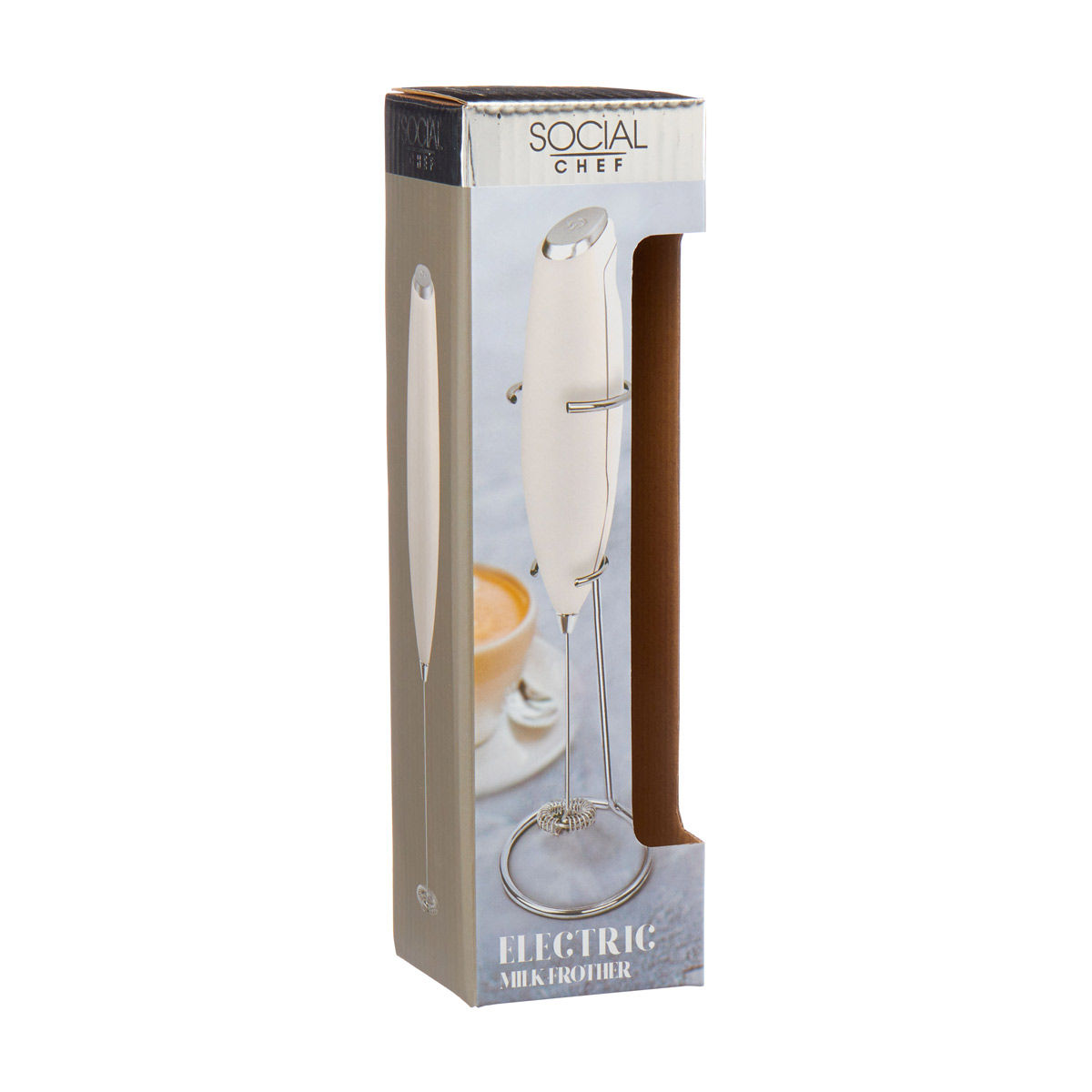 Social Chef Electric Milk Frother with Stand