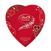 Lindt LINDOR Valentine's Milk Chocolate Candy Truffles Heart, 5.5 oz