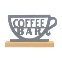 Decorative Coffee Sign with Wooden Base