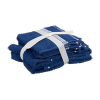 Wash Cloth and Hand Towel Set, Blue, Pack of 5
