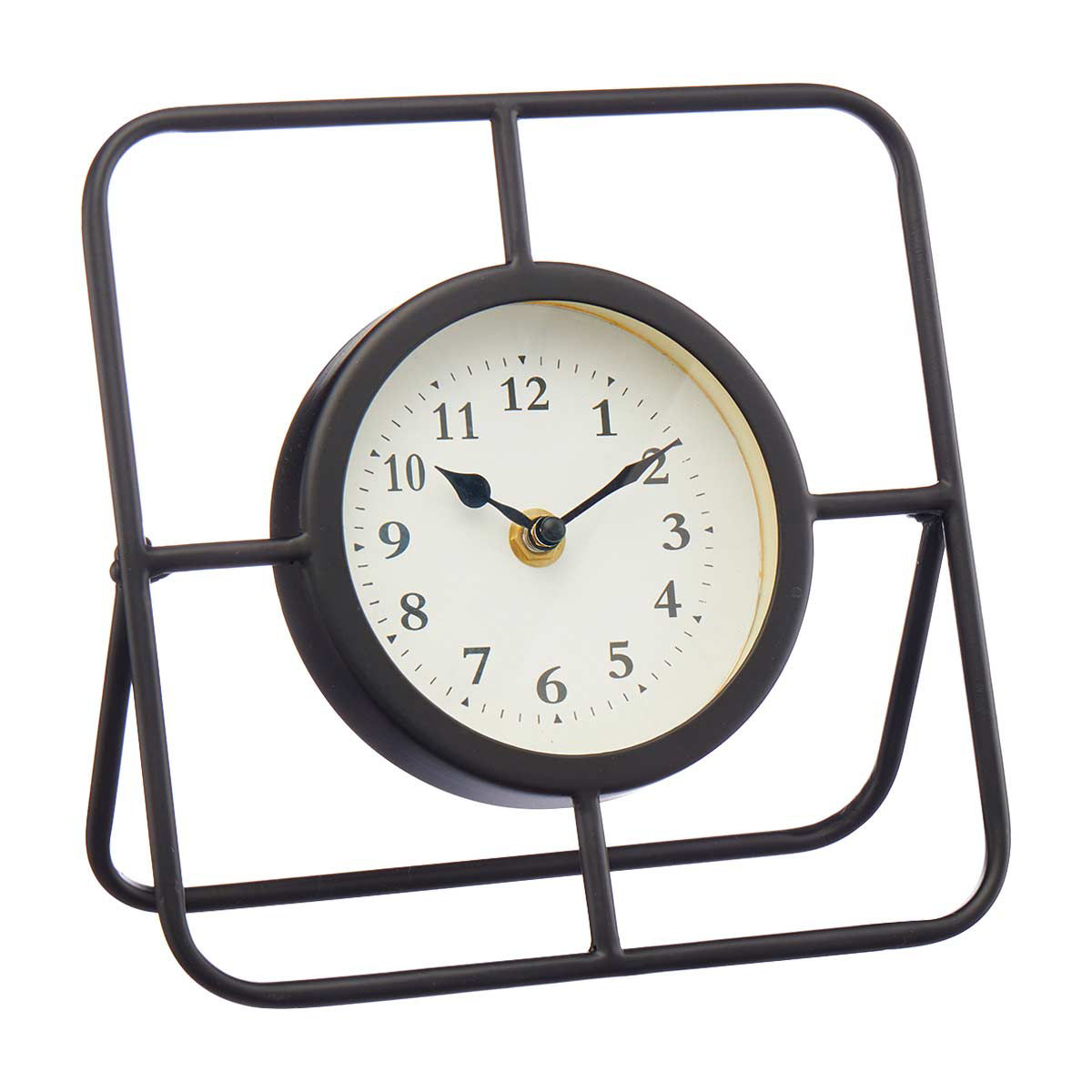 Black & White Metal Table Clock
