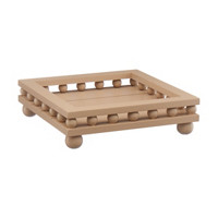 Wooden Square Large Decorative Tray, Brown