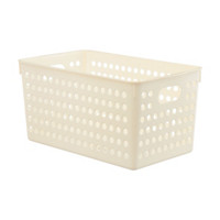 White Plastic Basket with Handles