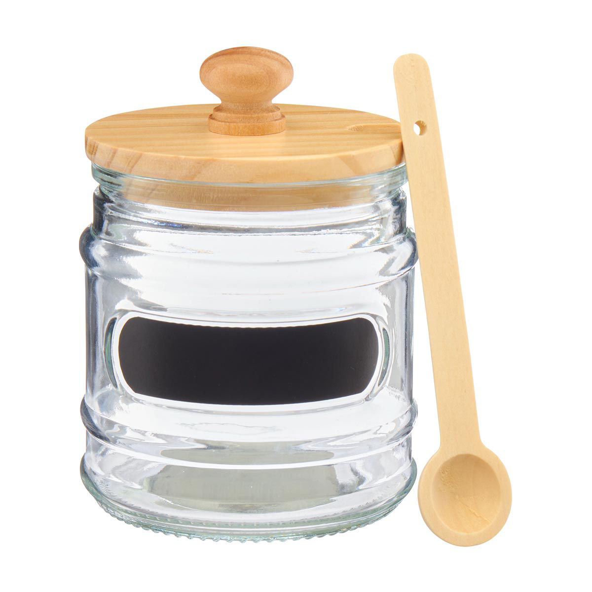 Glass Jar with Wooden Spoon