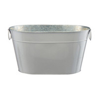 Metal Storage Bucket, Silver