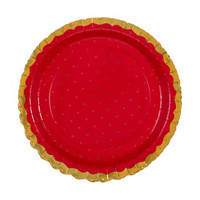 Valentine's Foil Scalloped Party Plates, 8 ct