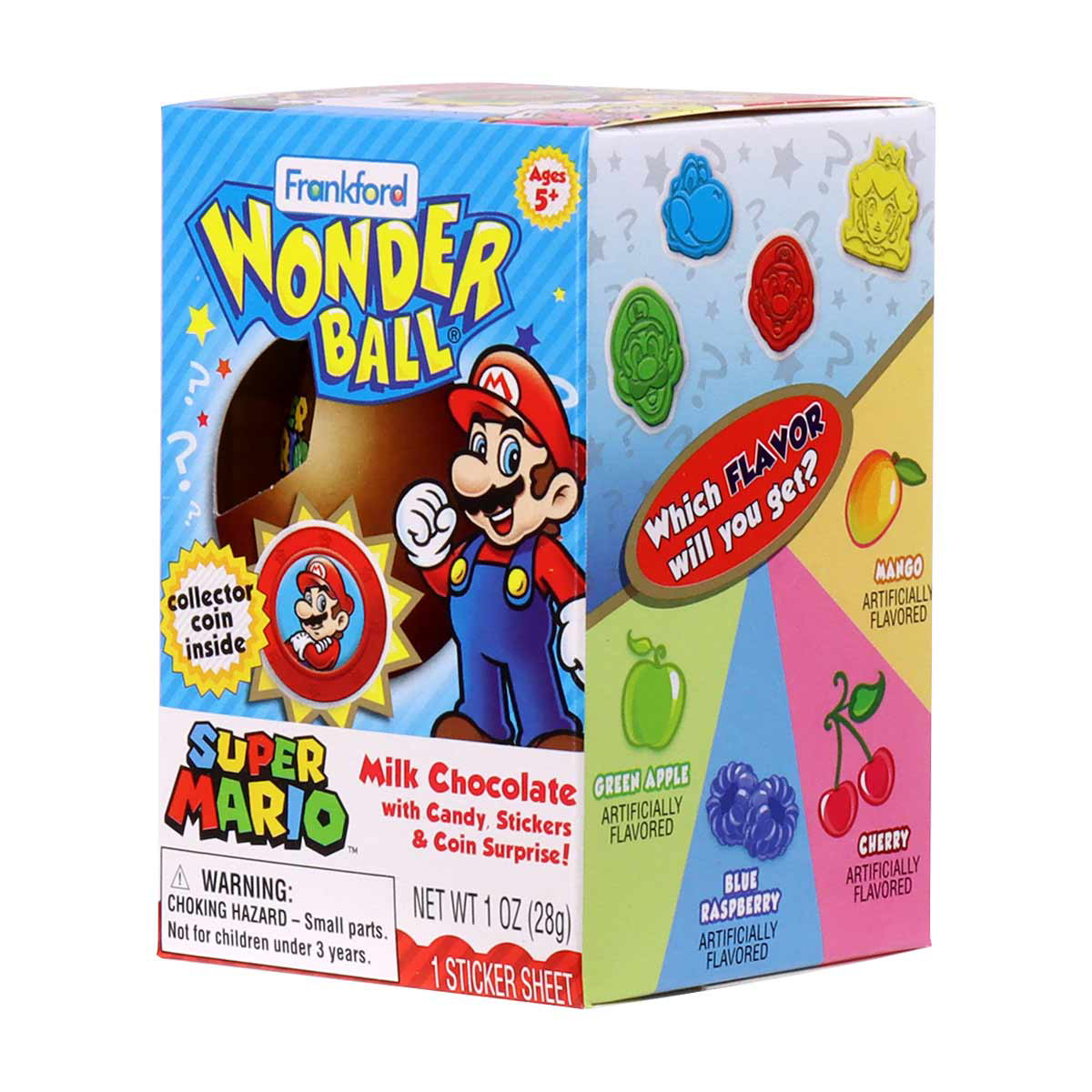Frankford Super Mario Wonderball Milk Chocolate with Surprise Collectable Coin, 1 oz