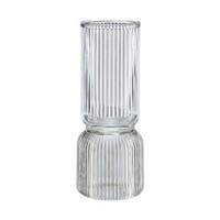 Decorative Ribbed Glass Vase, Clear