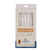 Common Ground Glass Straws Set with Cleaning Brush, 7 ct