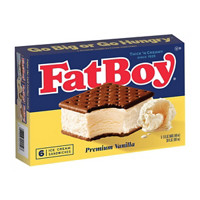 Fat Boy Ice Cream Sandwich, Vanilla, 6 ct,