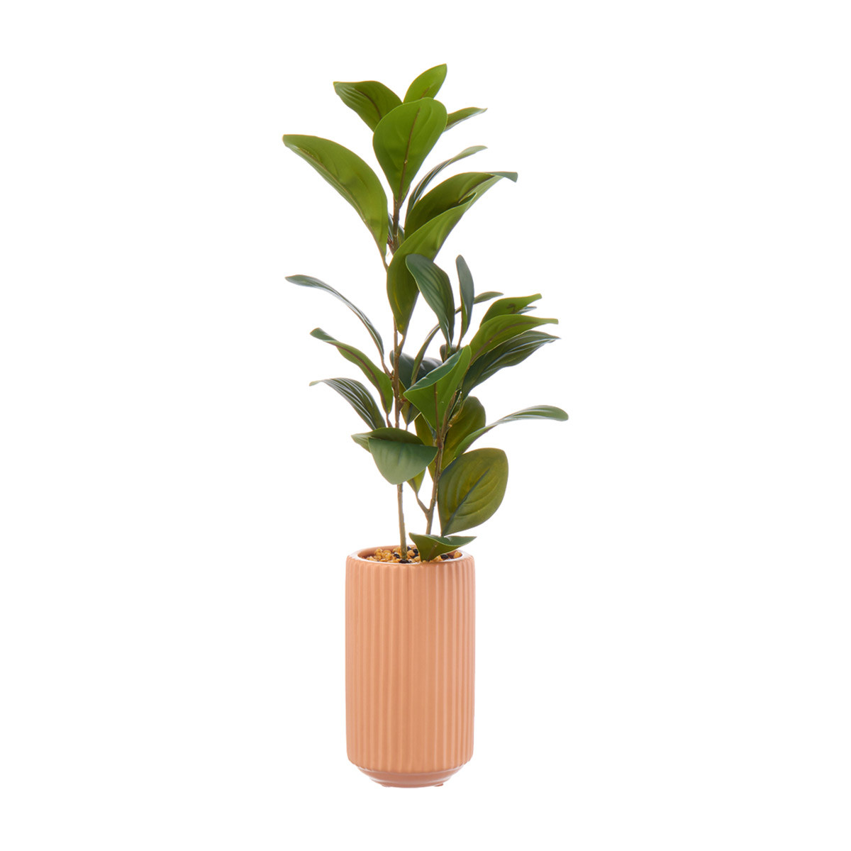 Faux Plant with Embossed Slim Pot