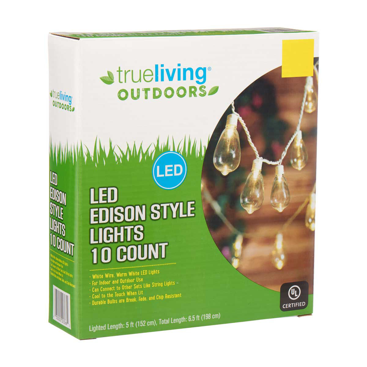 True Living Outdoors LED Edison Style Lights, 10 ct