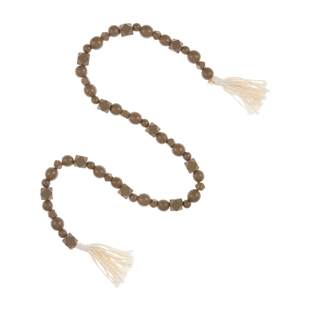 Wooden Beads with Tassel