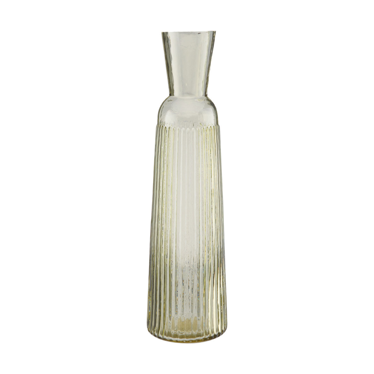 Round Ribbed Glass Vase