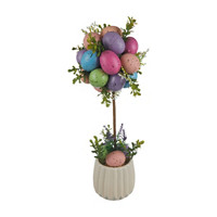 Easter Egg Topiary with Ribbed Vase