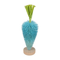 Carrot Bottle Brush Décor with Wooden Base