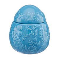Decorative Ceramic Embossed Egg Shaped Candle, 5 oz