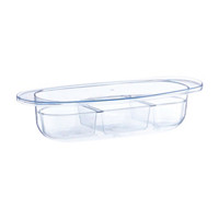 Oval Ice Chilled Tray with Three Sections