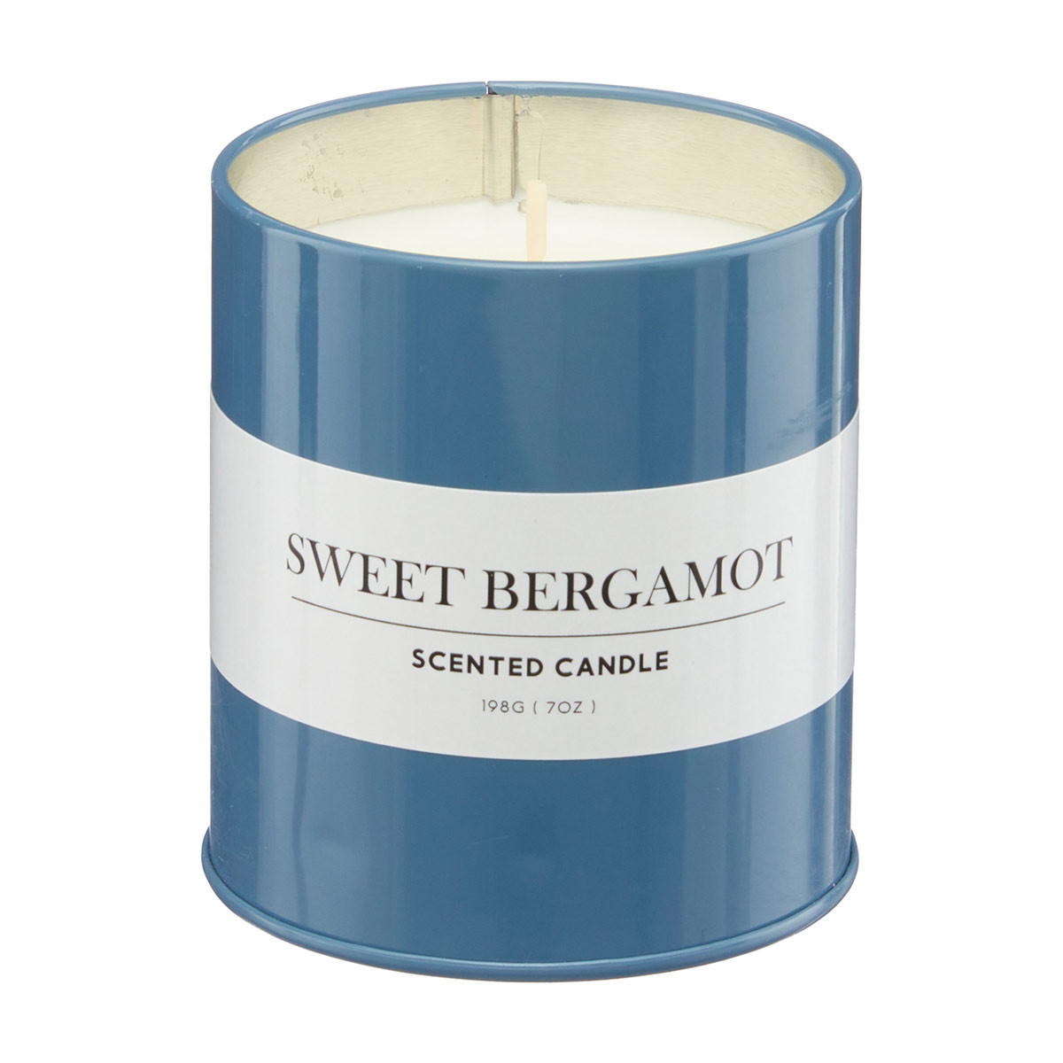 Decorative Sweet Bergamot Scented Tin Candle, 7 oz