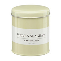 Decorative Woven Seagrass Scented Tin Candle, 7 oz