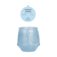 Glass Coconut Lagoon Scented Candle, Blue - 7