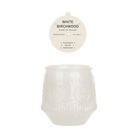 Glass White Birchwood Scented Candle - Ivory, 7