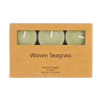 Scented Woven Seagrass Tealight Candles, 0.42 oz each - 6 ct