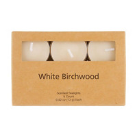 Scented White Birchwood Tealight Candles, 0.42 oz each