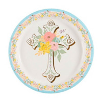 Religious Easter Foil Round Plate, 7 in, 8