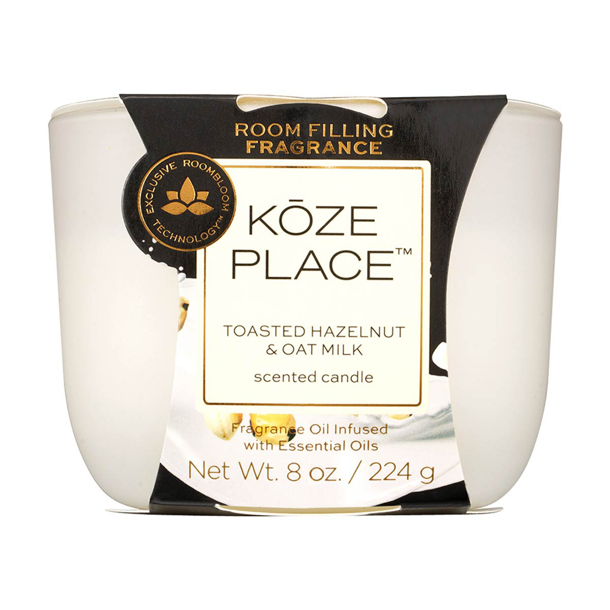 Koze Place Toasted Hazelnut and Oat Milk Scented Candle, 8 oz