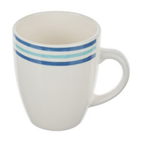 Blue Strip Printed White Mug With Handle