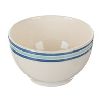 Blue Strip Printed White Bowl