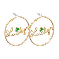 Happy St. Patrick's Day Theme Lucky Hoop Earrings