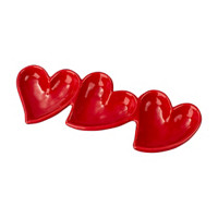 Dolomite Heart Shaped Plates, Red
