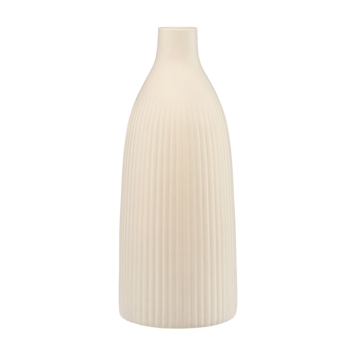 Ribbed Decorative Bottle Vase, 14.5 in