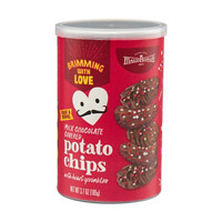 Maud Borup Milk Chocolate Covered Potato Chips with Heart Sprinkles, 3.7 oz