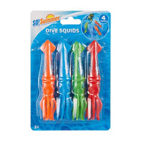 So! Summer Dive Squids, 5 in, 4 pc