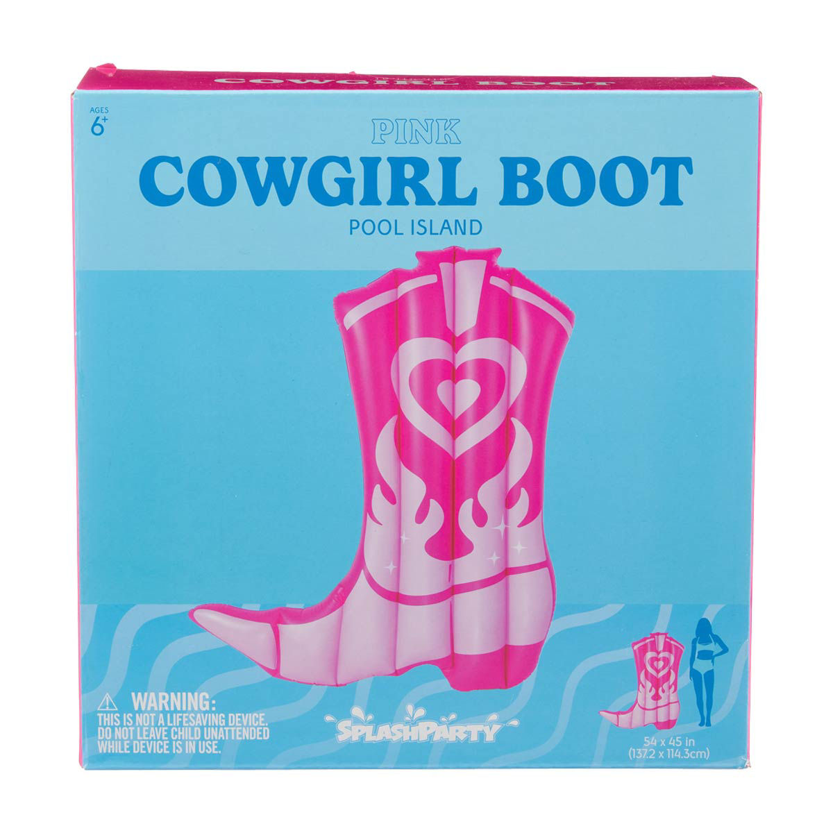 SplashParty Cowgirl Boot Pool Island Float, 54 in