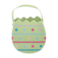 Decorative Felt Egg Basket, Green