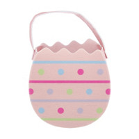 Decorative Felt Egg Basket, Pink
